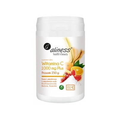 Witamina C 1000 mg Plus (Bioflawonoidy, Acerola, Rutyna) 250 g Aliness